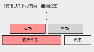 au 受信リスト有効・無効設定